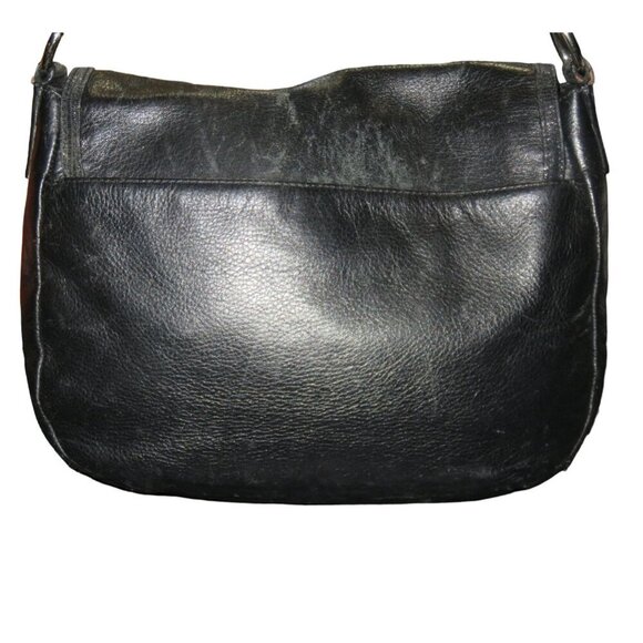 Coach Taylor Black Leather Marin Flap Magnetic Closure adjustable strap Satchel - Picture 2 of 9